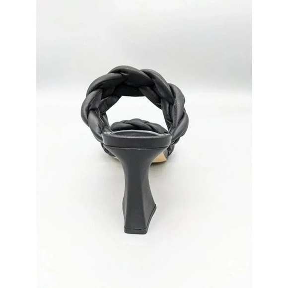 NIB Marc Fisher Hammy Braided Leather Heeled Sandals Black Size 6 M (MSRP $165) - Picture 6 of 8